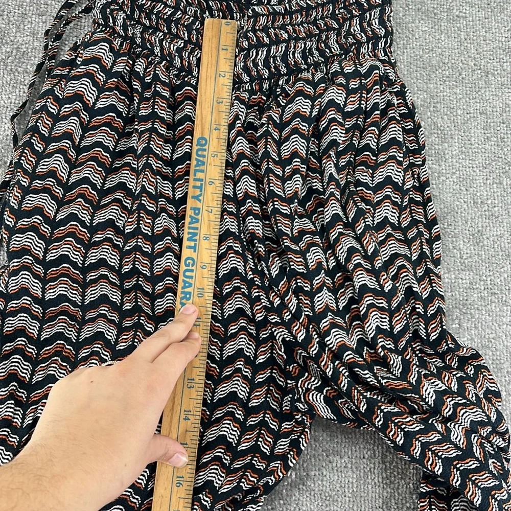 Anthropologie Pull On Harem Pants Abstract Joggers Black White Womens XS High